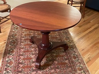 AN ANTIQUE EMPIRE MAHOGANY TILT TOP TABLE