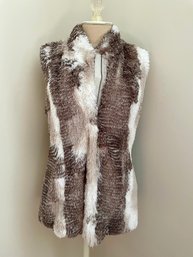 Cabi Faux Fur Long Zip Closure Vest, Size M