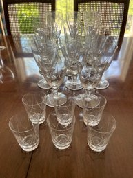 Rosenthal Arch Cut Crystal Wine, Water & Shot Glasses