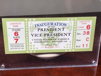 Original 1941 Ticket For Inauguration Of President Of USA - Look At That Condition ! - WOW ! - Bright / Bold