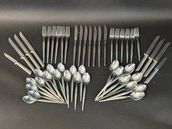 Vintage MCM Flatware In Stainless Steel, Made In Japan