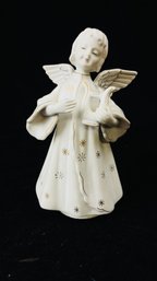 Vintage Schmid Brothers Porcelain Angel With Harp Music Box