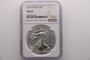 2014 Silver Eagle One Ounce Coin NGC MS69