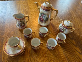 Vintage - Demitasse Tea Set - Made In Germany - Porcelain China - Gold Gilded