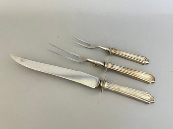 3 Piece Set Of Sterling Handle Carving Set