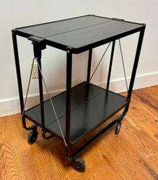 A Vintage Folding Serving Trolley/bar Cart, Design Louis Lucien Lepoix For FRZ Metallwarenfabrik West Germany