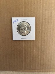 Beautiful 1962 Benjamin Franklin Silver Half Dollar