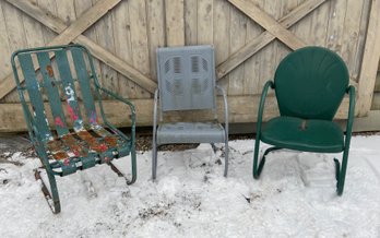 Three Vintage Steel Bouncy Chairs