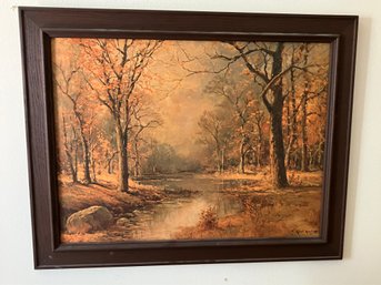 Woodland Scene Print Wooden Frame