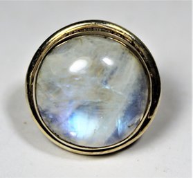 Large Sterling Silver Ladies Ring Large Moonstone Size 6.5