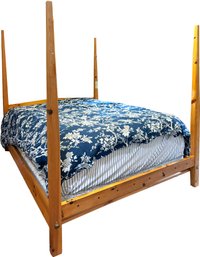 A Pine Queen Bedstead By Lane Furniture