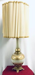 Vintage Goldtone Hand-blown Table Lamp