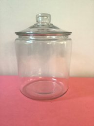 Large Vintage Glass Covered  Jar