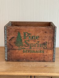 Vintage Pine Spring Water Crate Brunswick Maine Beverage Crate