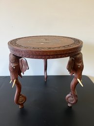 Interesting Carved Wooden Table With Elephant Legs