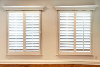 A Set Of 3 Of Anderson Casement Windows, Valences, And Interior Shutters