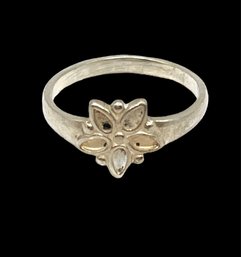 Vintage Sterling Silver Flower Ring, Size 4