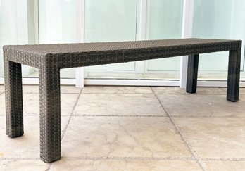 A Modern Resin Wicker Bench By Harmonia Living