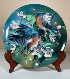 Knowles 'Encyclopedia Britannica Birds Of Your Garden' Collector Plate, The Bluebird By Kevin Daniel