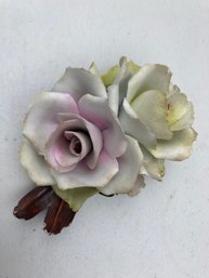 Porcelain Vintage Yellow And Pink Rose By Nippon