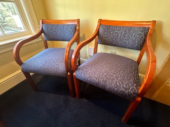 Pair Of Blue Office Armchairs