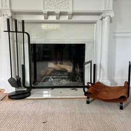 A Modern Glass Fire Screen