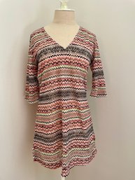 Colorful Zig Zag Print Coverup By J Valdi, Size S - New With Tags