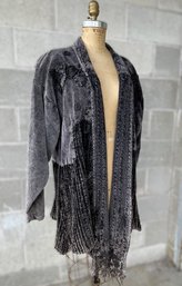 Zephir Italy Bohemian Style Fringed Cardigan With Appliques