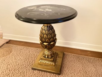 One Kings Lane Vintage Marble Top Pineapple Side Table