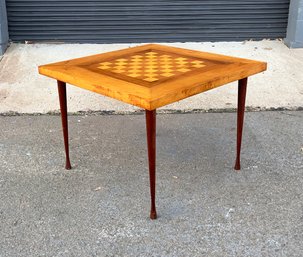 Mid Century Chess/Checkers Game Side Table