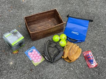 Sports Lot Baseball Gloves US Rowing Dry Bag Fan Etc.