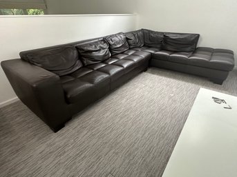 Black Cushioned Sectional By Maurice Villency