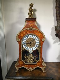 Fabulous RARE Very Large Vintage TIFFANY & Co Inlaid Mantel Clock - Made In Italy - 30' Tall - Incredible !