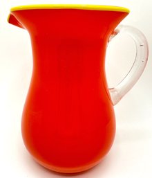 Vintage Hand Blown Art Glass Pitcher