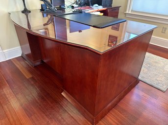 L-shaped Wood Inlaid Desk