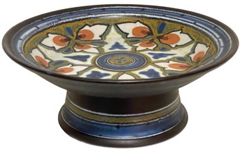 Antique Gouda PZH Pottery From Holland - Gorgeous Pedestal Dish.