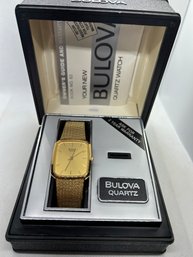 Fine Vintage BULOVA Men's Dress Watch- Gold Plated- Never Used With Original Box