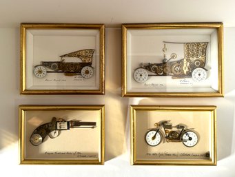 Four English 1970s Framed Watch Part Art