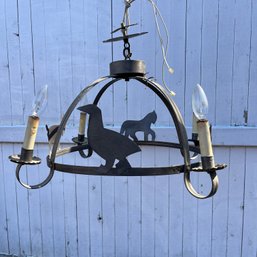 A Bespoke Antique Tin Light Fixture - Farm Animals