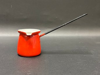 A Mid-Century Butter Warmer In Red Enamel, Made In Poland