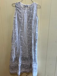 Alegra Masetti Firenze Italy Linen Blend Sleeveless Tie Dye Dress - Size L