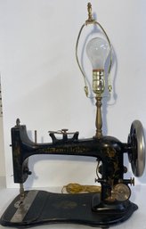 Vintage Reworked Domestic Sewing Machine Lamp