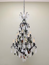 A Spectacular Murano Glass And Crystal Chandelier - 55 Inches High