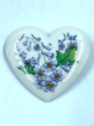 Vintage Avon Hand Painted Ceramic Heart Brooch