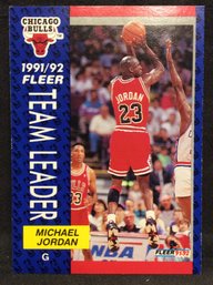 1991-92 Fleer Michael Jordan Team Leader Card - K