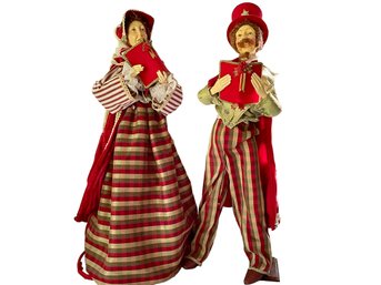 31 Inch Tall Traditionally Styled Christmas Carolers, Nicely Detailed & Well Made