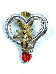 Vintage Signed Avon Cupid's Heart Brooch