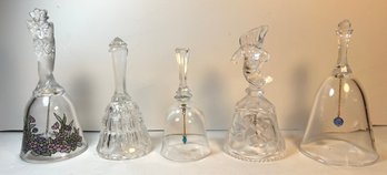 Lot Of 5 Glass Bells