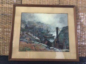 Museum Of Fine Arts Boston, MA  Water Color Rain, Wind & Fog Signed W .Lester Stevens