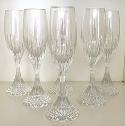 A Set Of 6 Champagne Flutes By Baccarat